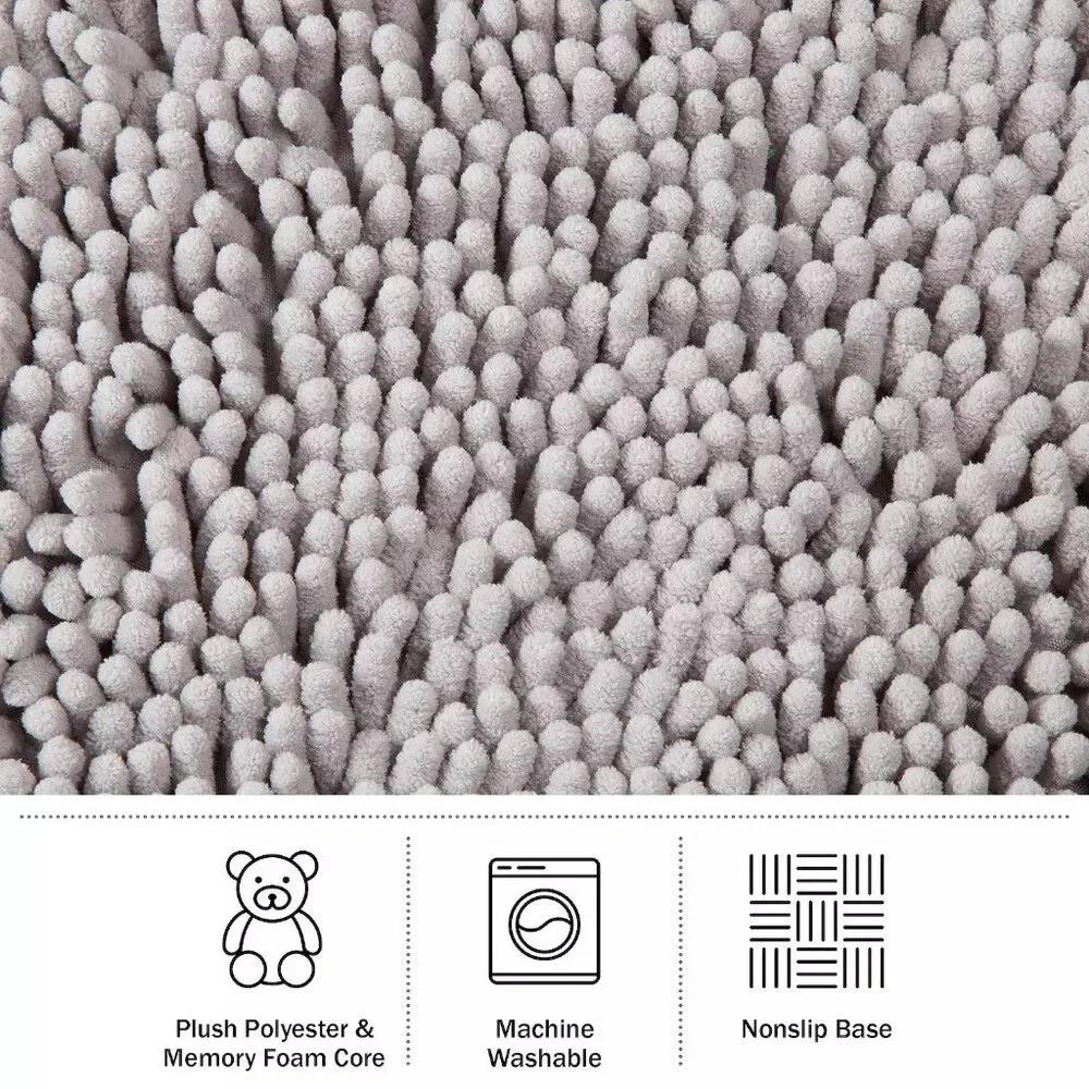 Lavish Home Chenille Bathroom Rug 58